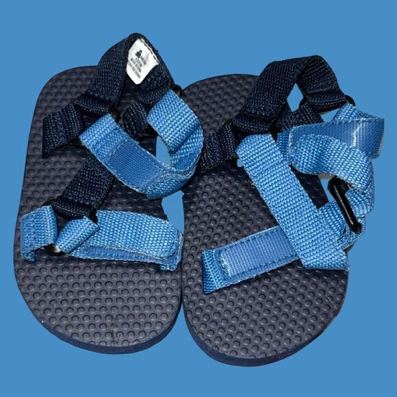 NWOT Infant Baby Gap Dark Night Strap Sandals Size 6-12 Months - Picture 2 of 4